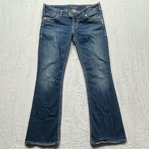 Silver Jeans Women’s Tuesday Bootcut Bling Back Pockets Blue W30 L31